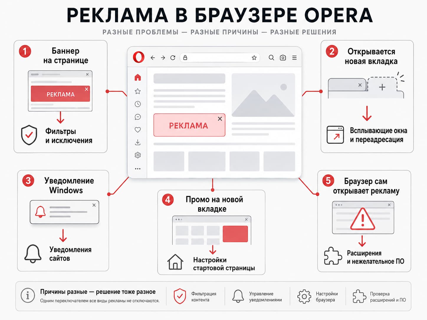 Что проверять, если реклама в Opera не блокируется Диагностика разных видов рекламы в Opera