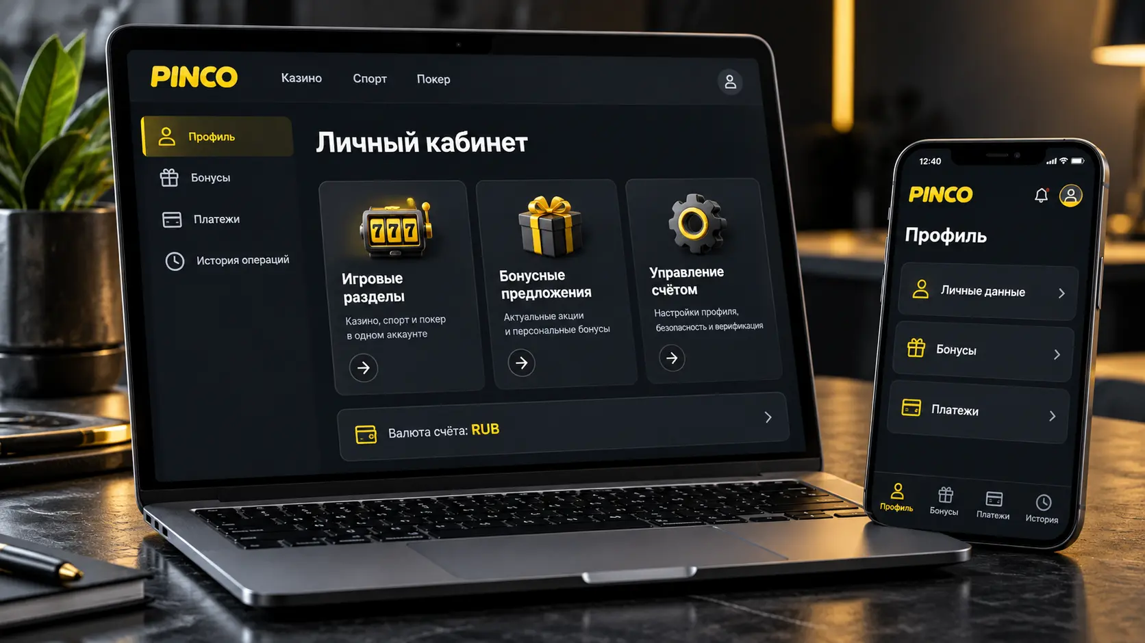 Пинко казино на ноутбуке