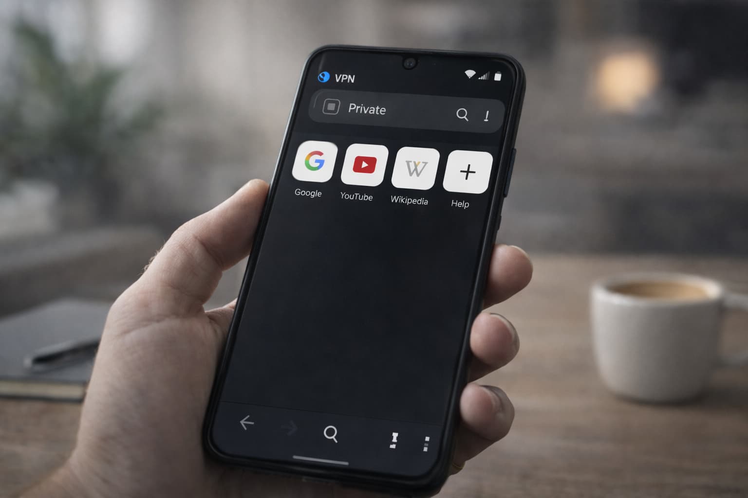 VPN в Opera на телефоне